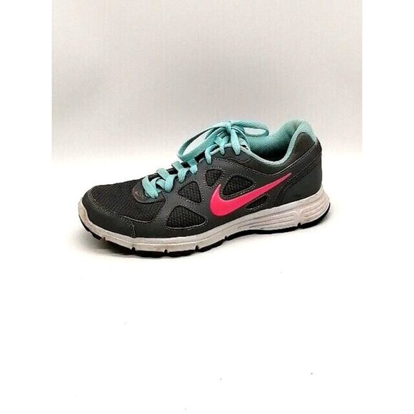 Nike Womens‎ Sneakers Revolution Gray Green Lace Up Running Shoe Low Top 7.5 - Picture 1 of 10